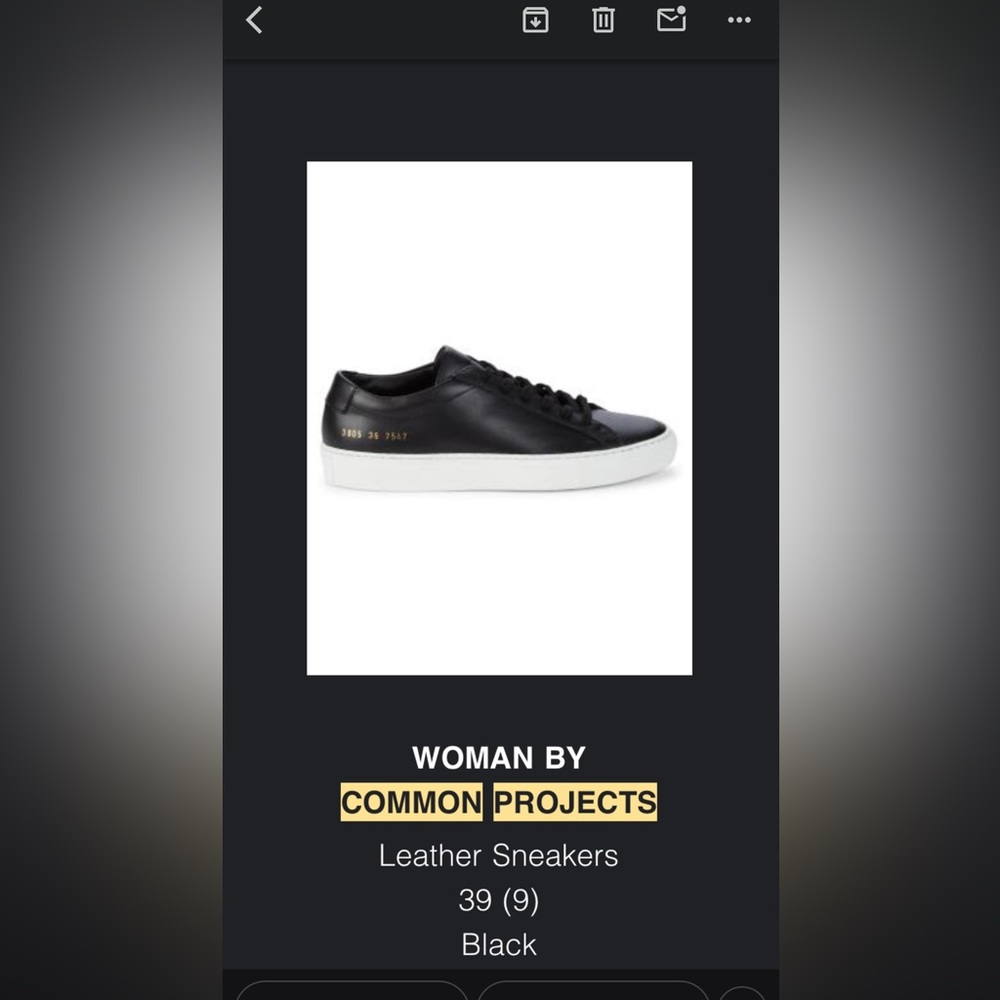 Common Projects - Women’s Black Leather Sneakers (39)